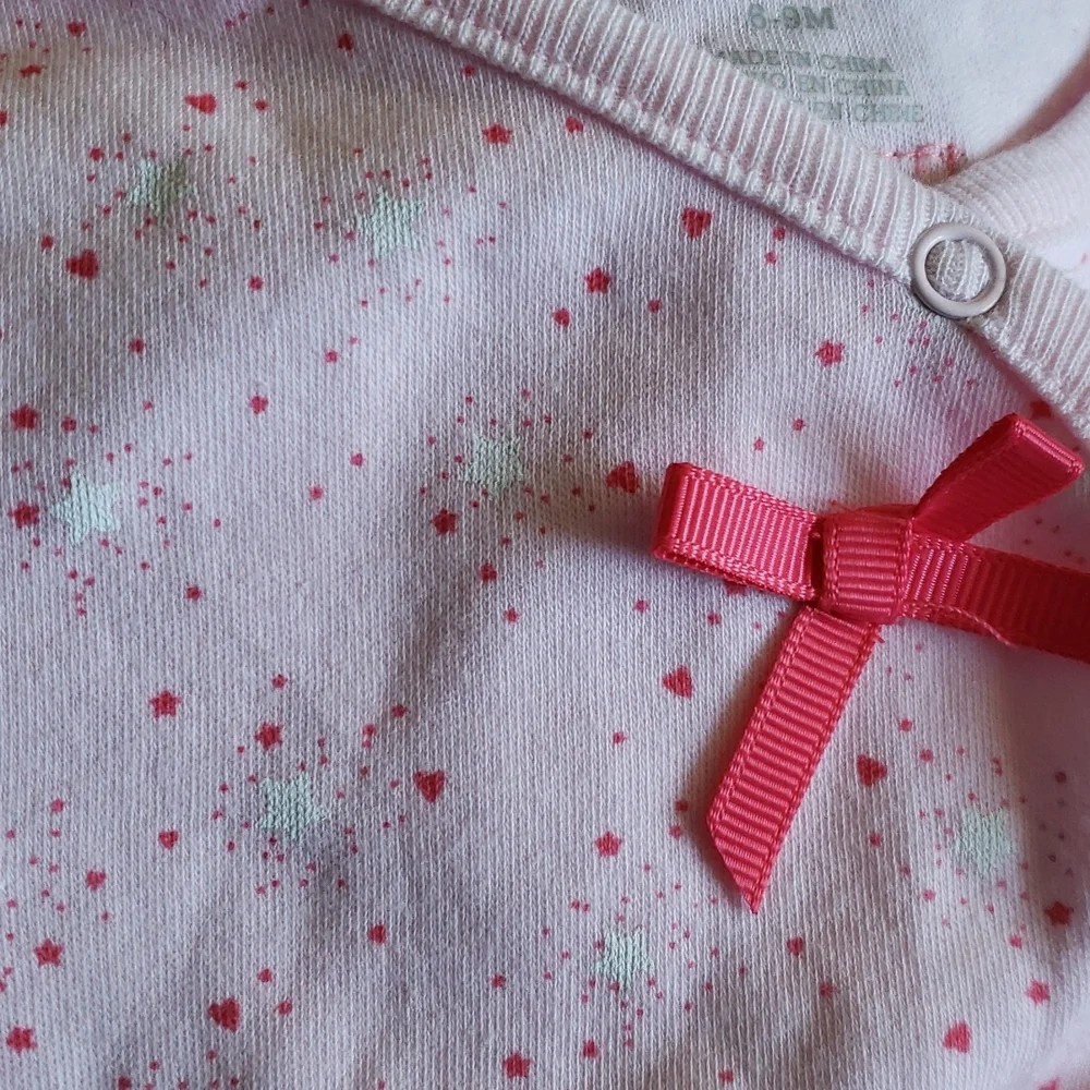Absorba Footie Baby Girl, Size 6-9 Months, Pink, White Color. - Picture 5 of 5